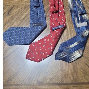 Lot of 3 Structure Mens 100% Silk Tie Bundlr Geometric Floral Architecture
